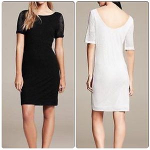 Navy Blue Banana Republic Perforated Dress